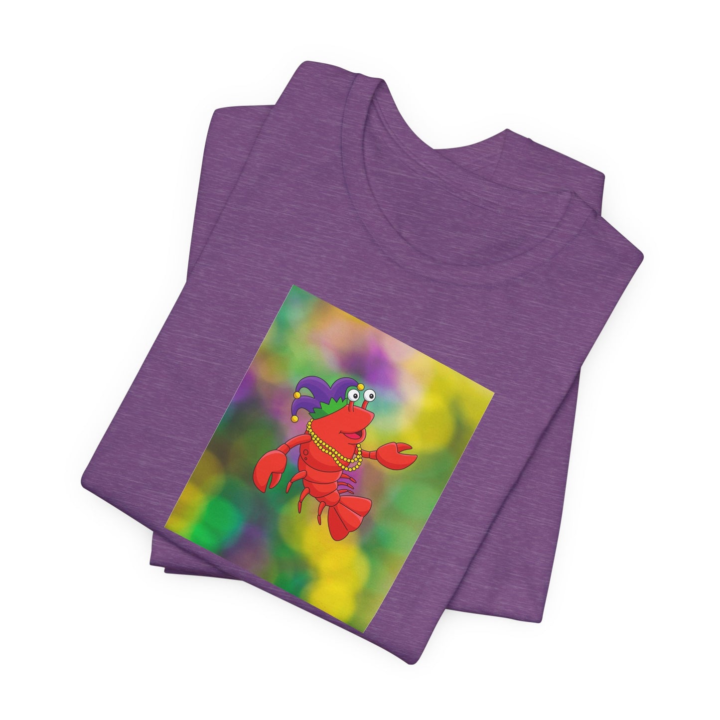 Colorful Lobster Graphic Tee- Mardi Gras - Fun Tees - Gift Ideas - Fun Unisex Jersey Short Sleeve Shirt for Beach Lovers