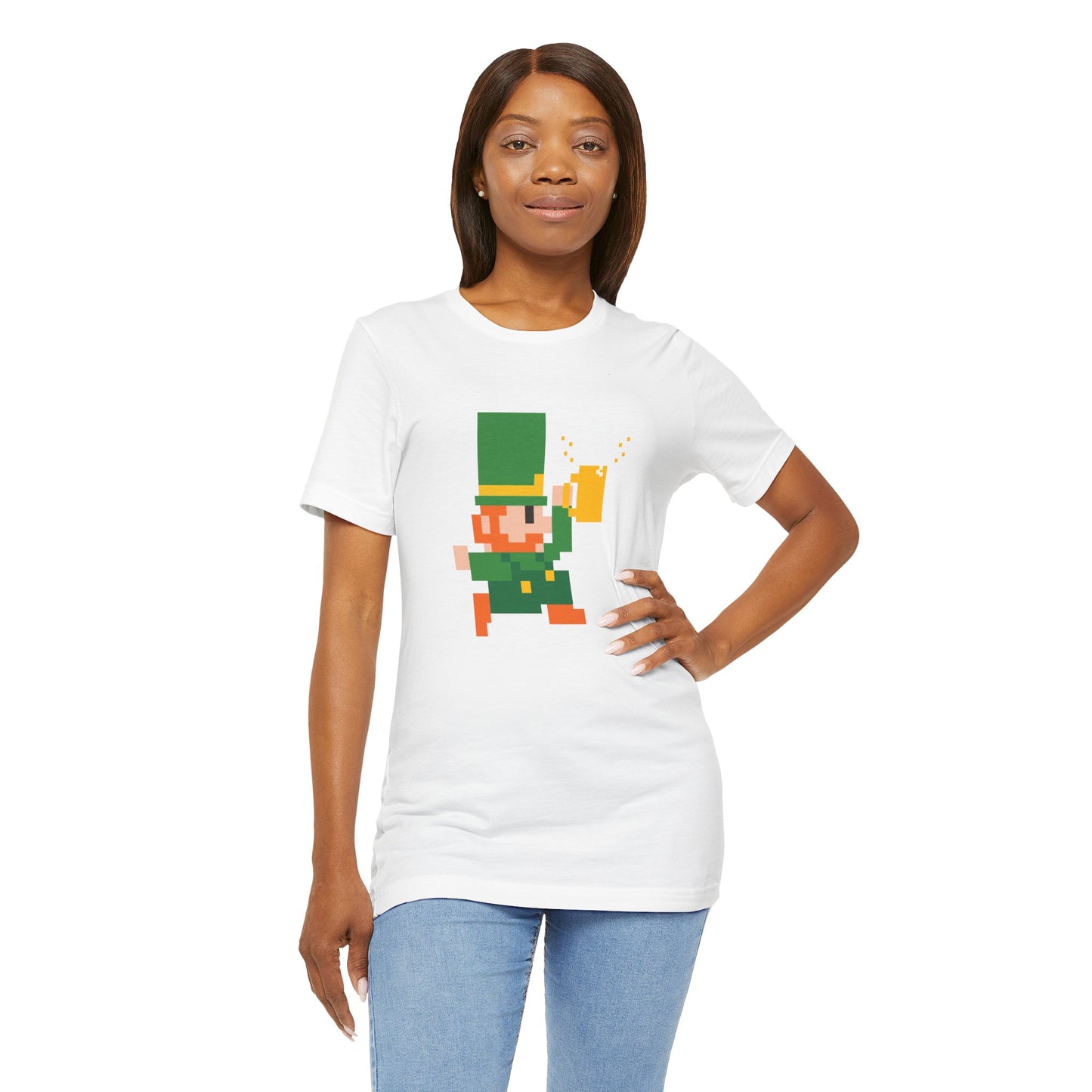 Pixel Art Leprechaun Unisex T-Shirt - Perfect for St. Patrick's Day - Gift Ideas