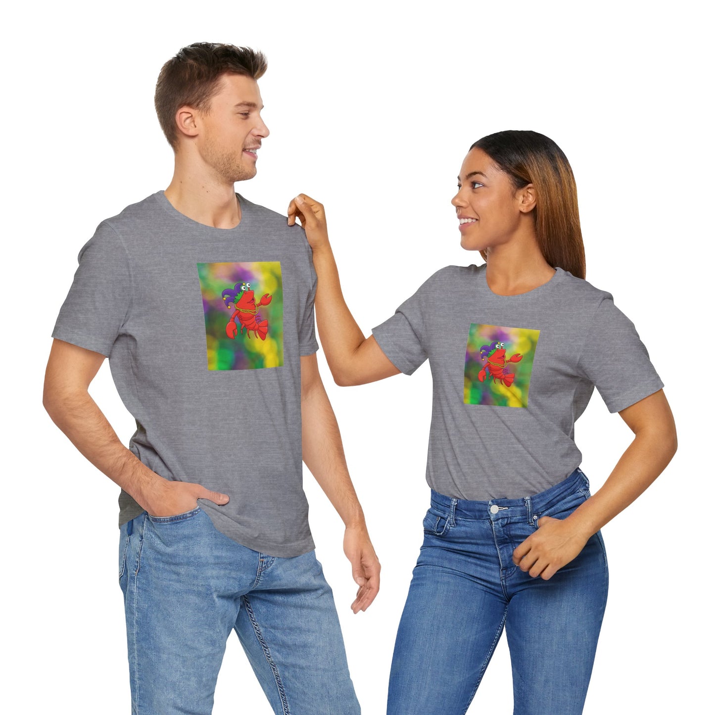 Colorful Lobster Graphic Tee- Mardi Gras - Fun Tees - Gift Ideas - Fun Unisex Jersey Short Sleeve Shirt for Beach Lovers