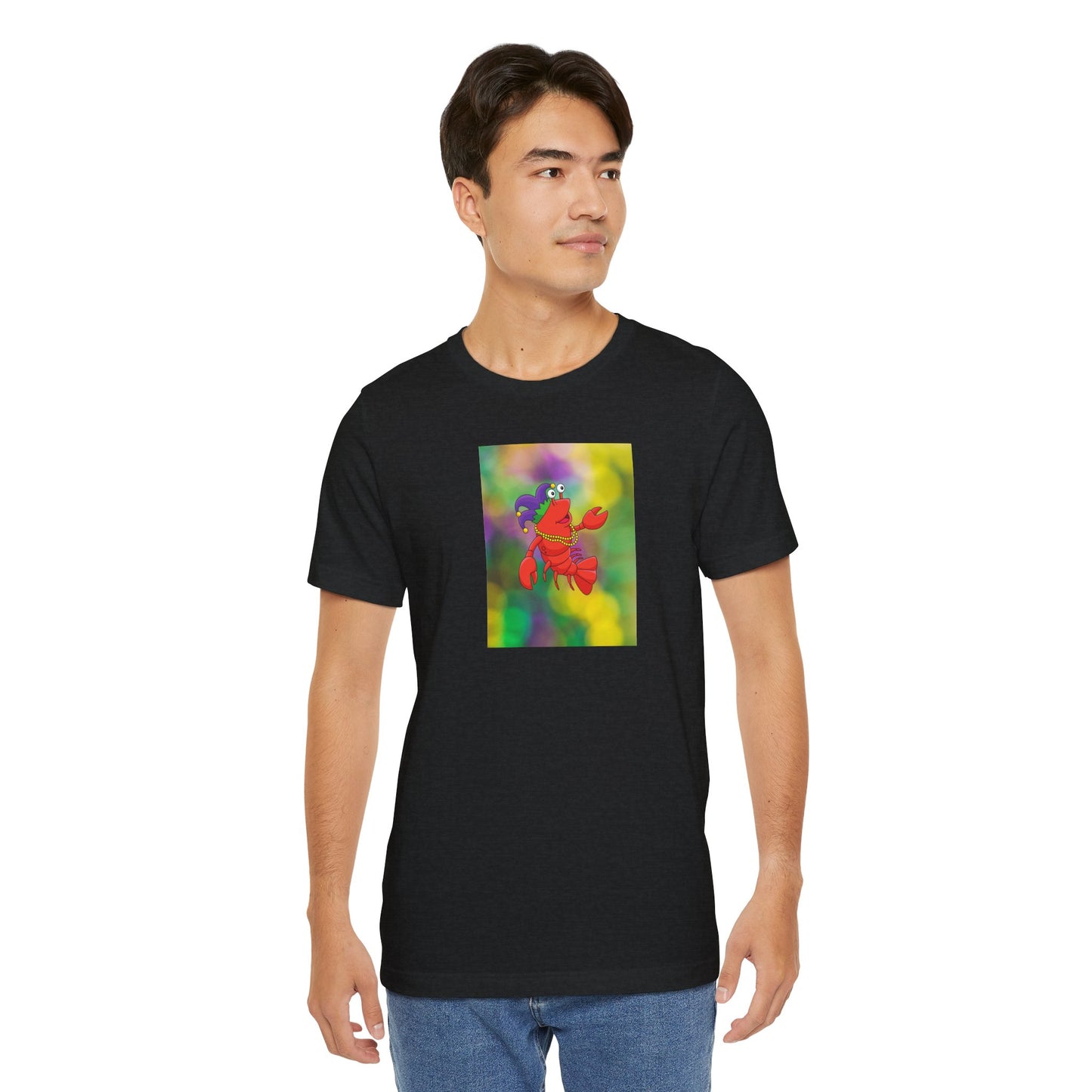 Colorful Lobster Graphic Tee- Mardi Gras - Fun Tees - Gift Ideas - Fun Unisex Jersey Short Sleeve Shirt for Beach Lovers