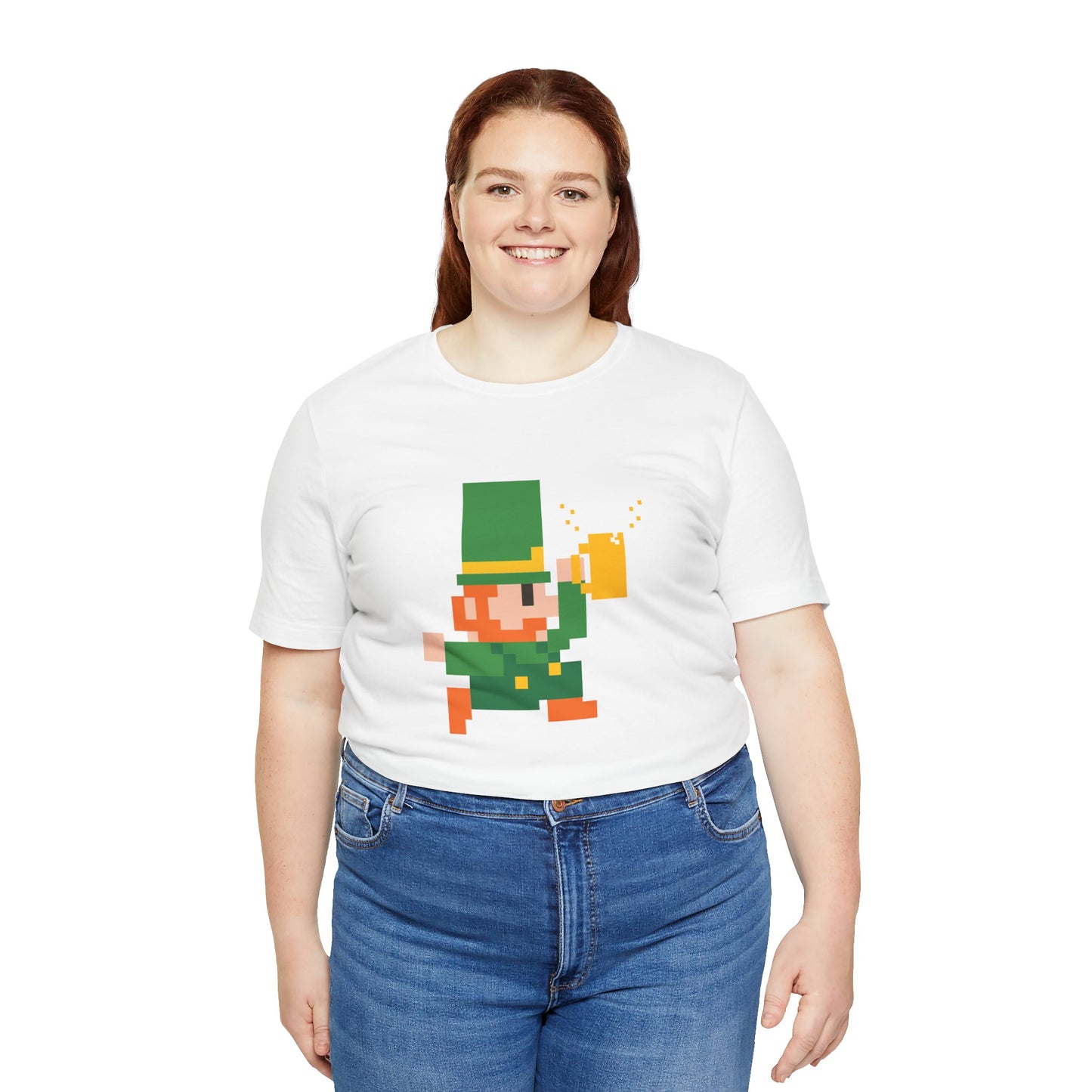 Pixel Art Leprechaun Unisex T-Shirt - Perfect for St. Patrick's Day - Gift Ideas