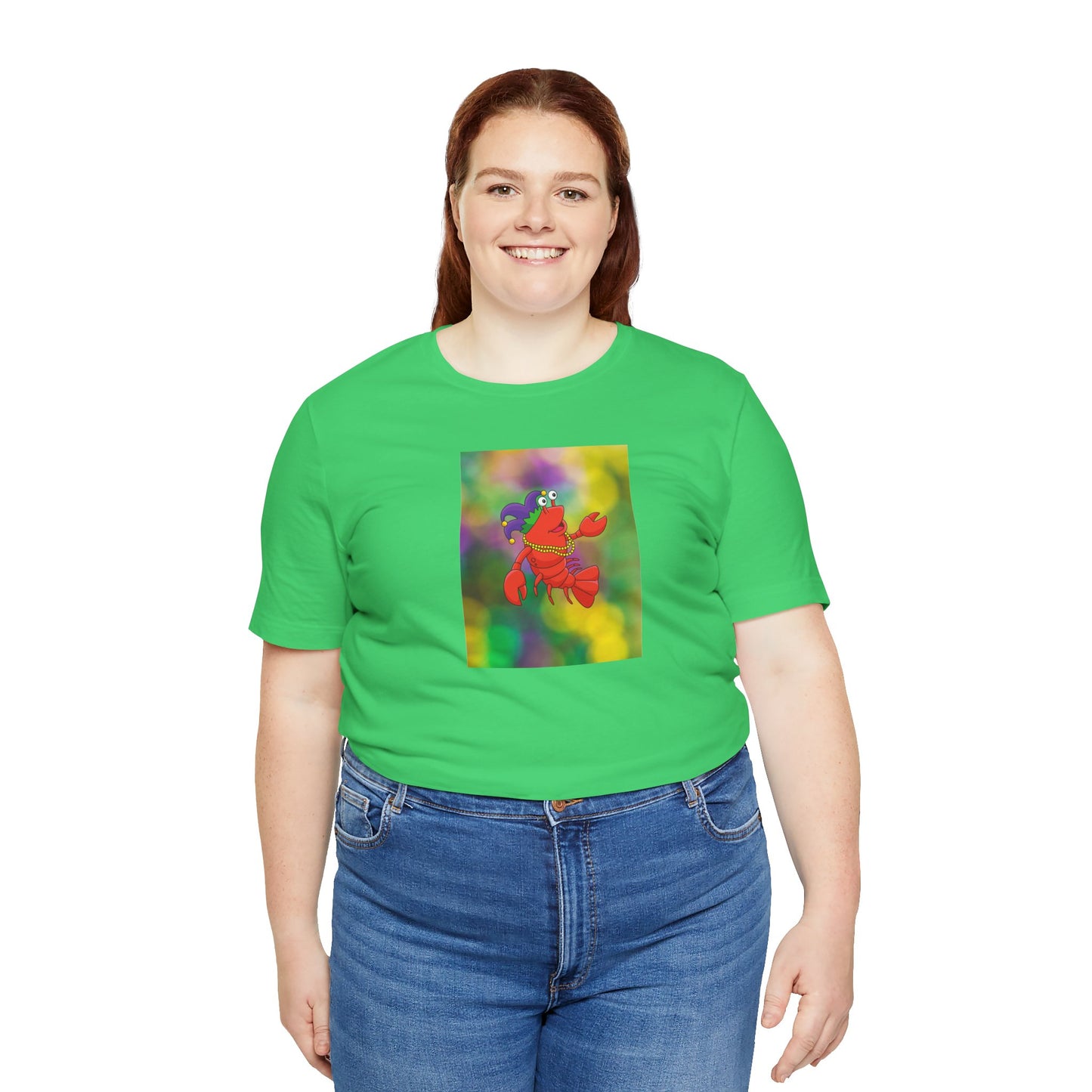 Colorful Lobster Graphic Tee- Mardi Gras - Fun Tees - Gift Ideas - Fun Unisex Jersey Short Sleeve Shirt for Beach Lovers