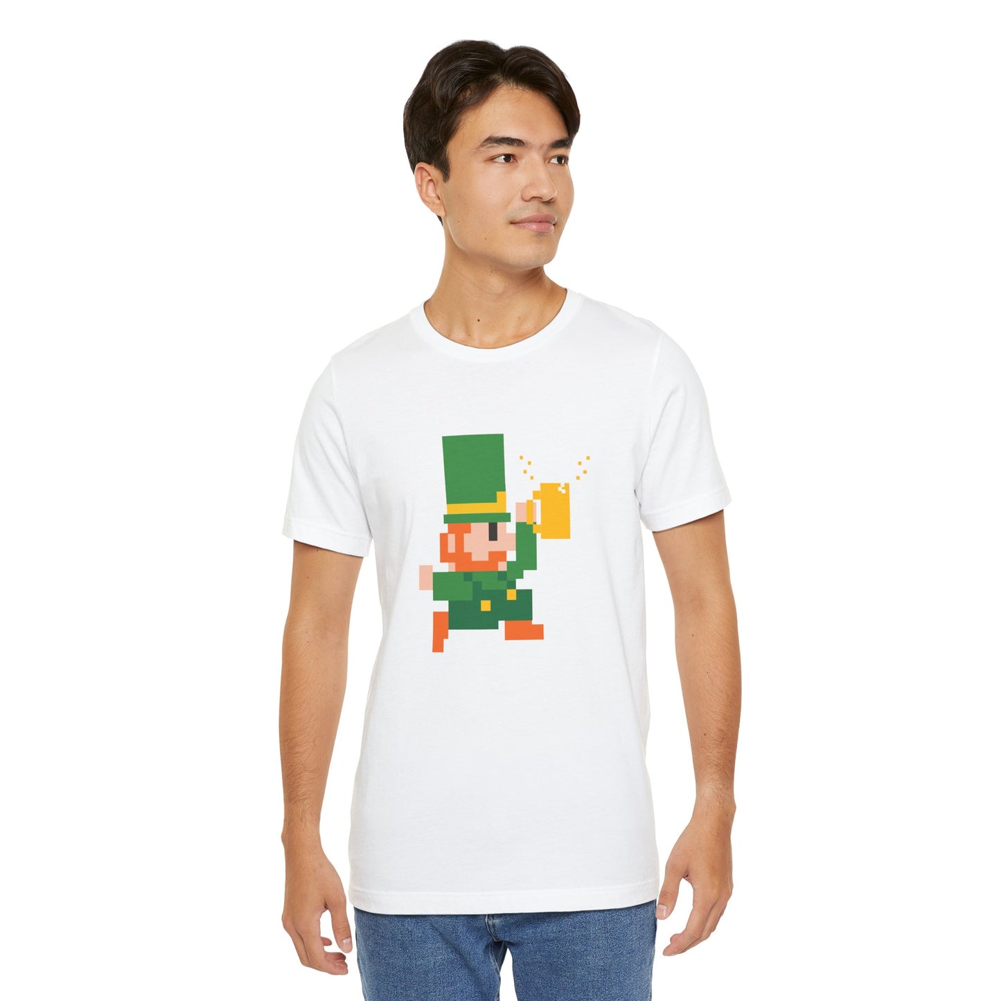 Pixel Art Leprechaun Unisex T-Shirt - Perfect for St. Patrick's Day - Gift Ideas