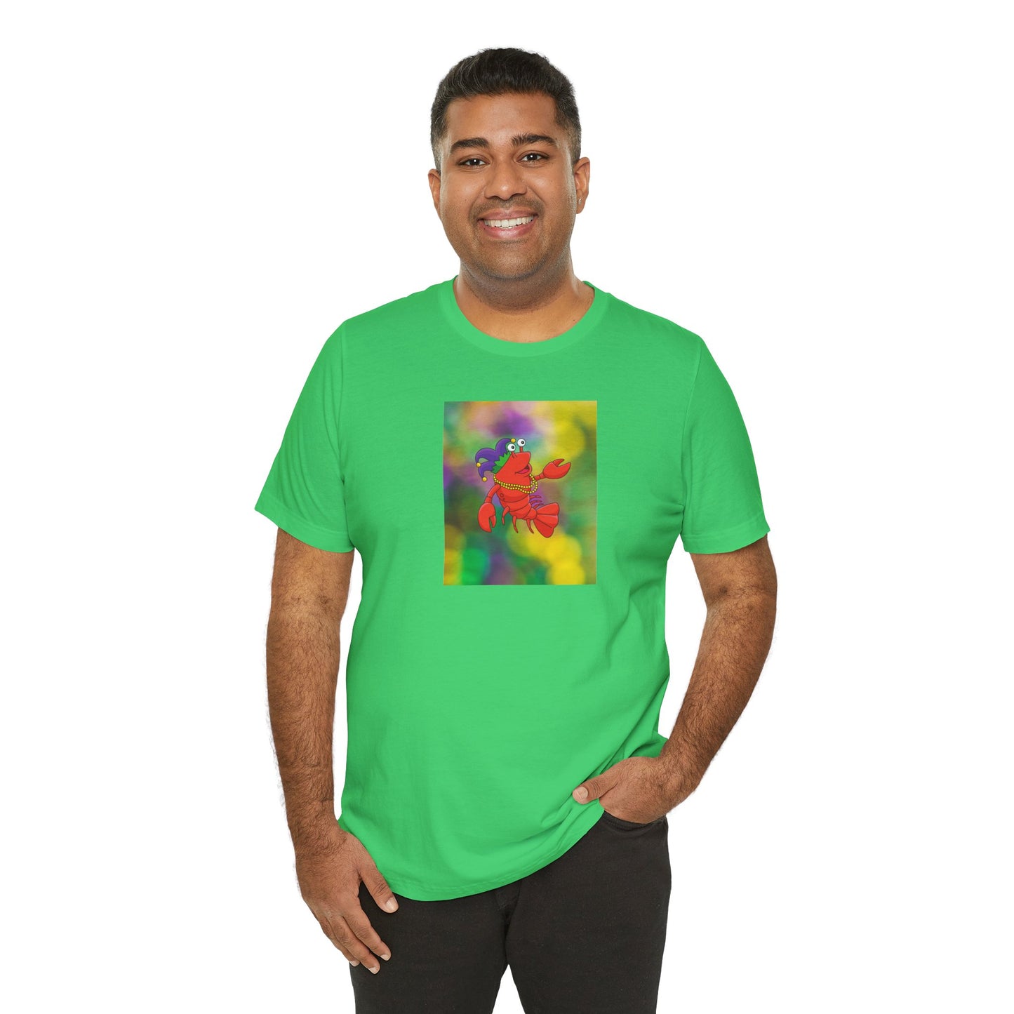 Colorful Lobster Graphic Tee- Mardi Gras - Fun Tees - Gift Ideas - Fun Unisex Jersey Short Sleeve Shirt for Beach Lovers