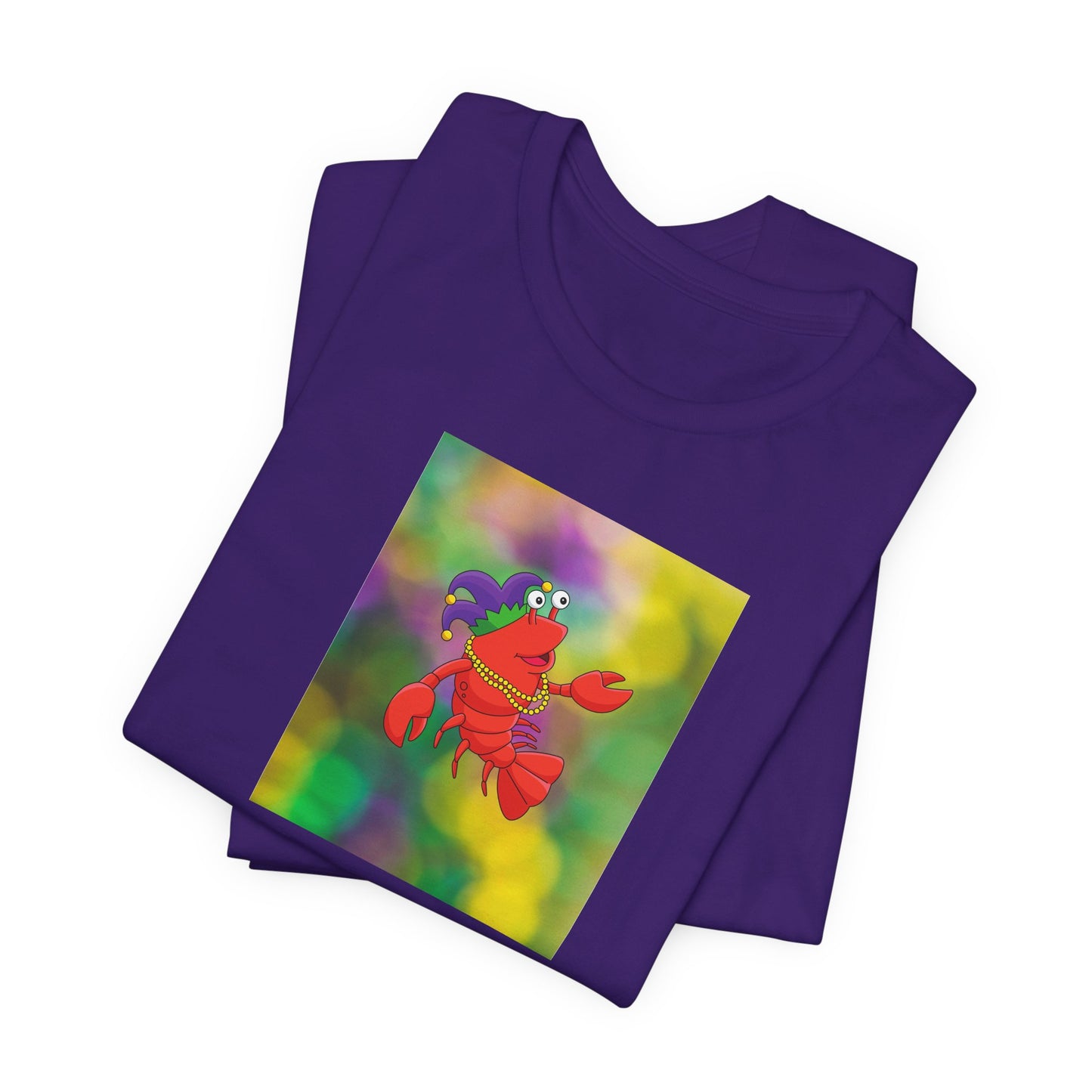 Colorful Lobster Graphic Tee- Mardi Gras - Fun Tees - Gift Ideas - Fun Unisex Jersey Short Sleeve Shirt for Beach Lovers