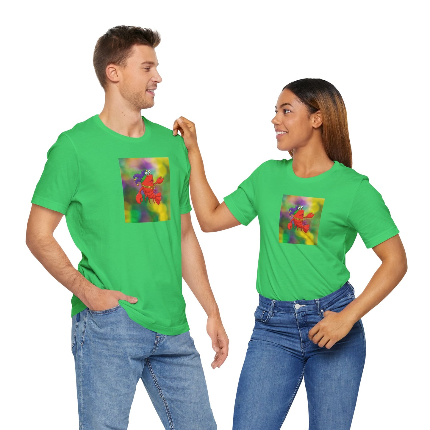 Colorful Lobster Graphic Tee- Mardi Gras - Fun Tees - Gift Ideas - Fun Unisex Jersey Short Sleeve Shirt for Beach Lovers