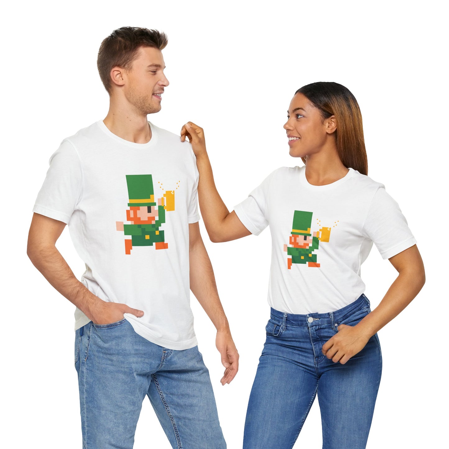 Pixel Art Leprechaun Unisex T-Shirt - Perfect for St. Patrick's Day - Gift Ideas